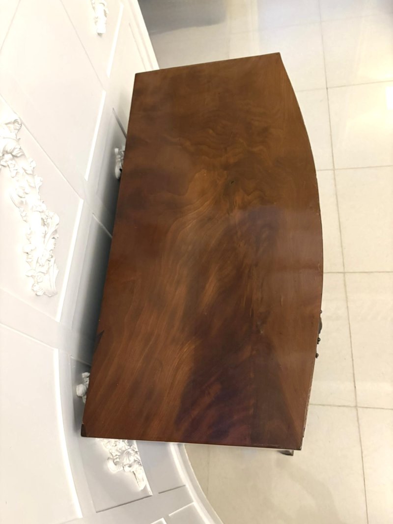 Antique George III Quality Mahogany Bow Fronted Chest of 5 Drawers - Image 6